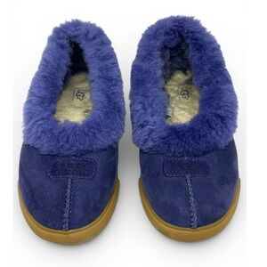 UGG Slippers Purple Suede Shearling Fur Lining‎ Gum Sole 1871 Size 7 Womens